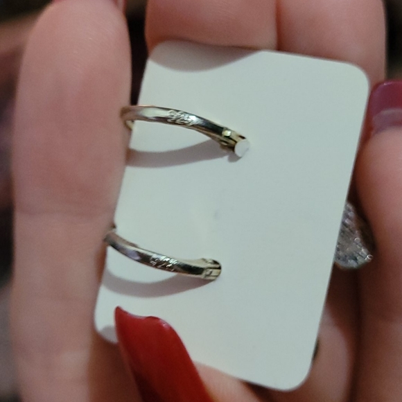 5/$25 Handmade sterling silver "love" dangle earrings - Picture 5 of 6